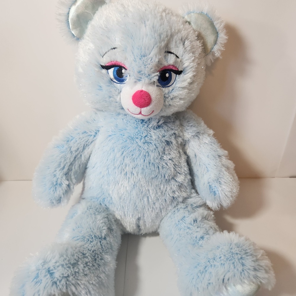 Build-A-Bear Workshop Disney Frozen Elsa Bear‎ Light Blue Shimmer Plush 17 inch